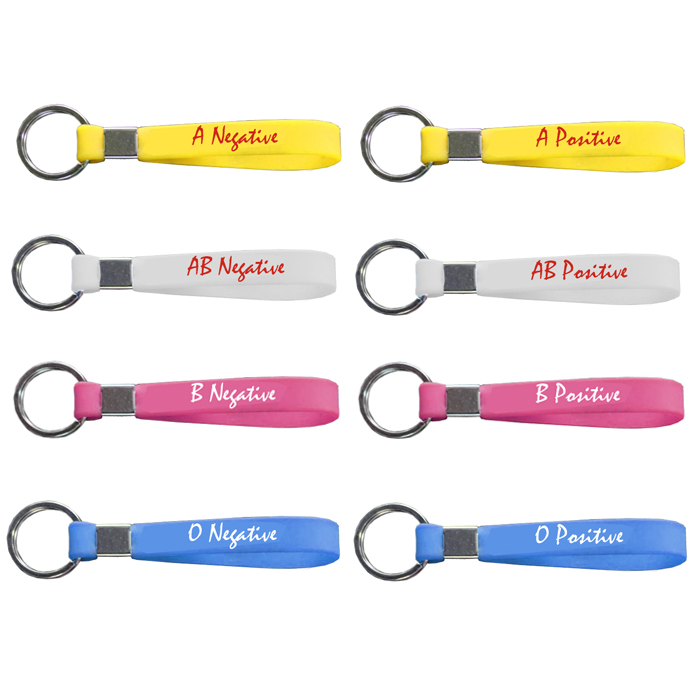 Blood Group Colour Coded Key Chains